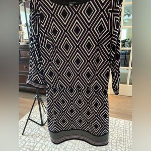 WHBM Purple/Black Diamond Print Tunic Dress Size Medium